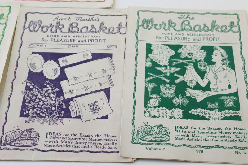 photo of 1940s vintage needlework leaflets, early Workbasket quilt patterns, crochet #4