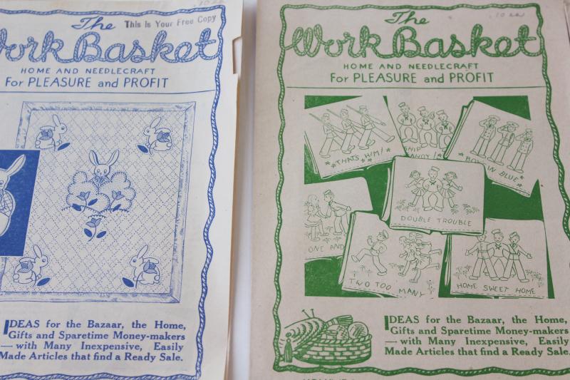 photo of 1940s vintage needlework leaflets, early Workbasket quilt patterns, crochet #5