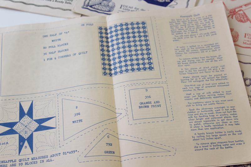 photo of 1940s vintage needlework leaflets, early Workbasket quilt patterns, crochet #6