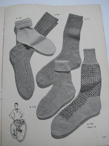 photo of 1940s vintage needlework pattern booklet, knitted Socks for men and women #2