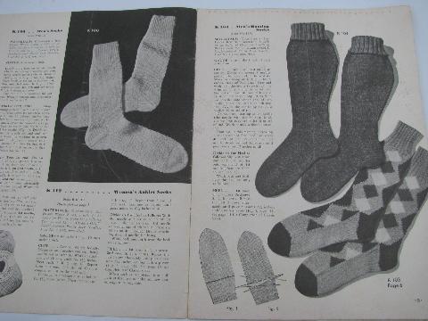 photo of 1940s vintage needlework pattern booklet, knitted Socks for men and women #3