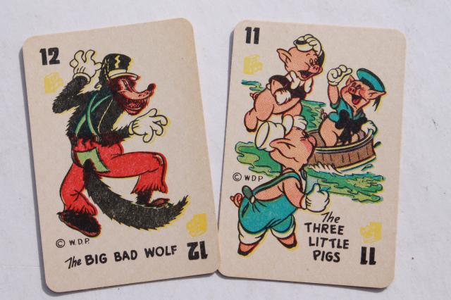 photo of 1940s vintage playing cards, mini card games w/ Donald Duck, Animal Rummy, Snap etc. #2