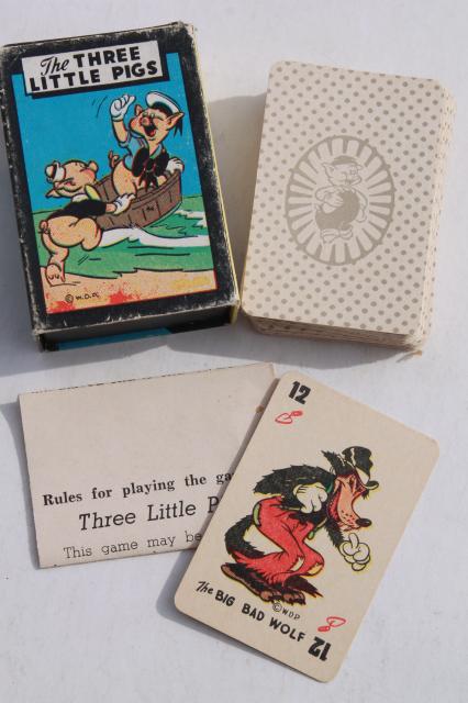 photo of 1940s vintage playing cards, mini card games w/ Donald Duck, Animal Rummy, Snap etc. #10