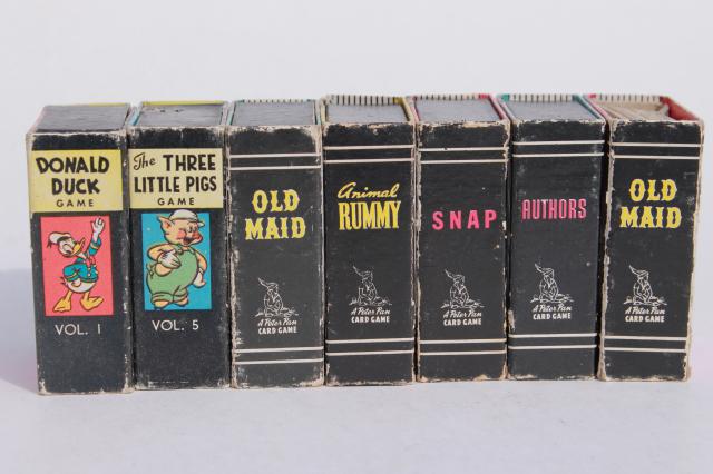 photo of 1940s vintage playing cards, mini card games w/ Donald Duck, Animal Rummy, Snap etc. #13