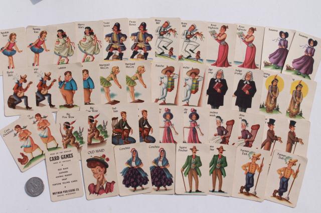 photo of 1940s vintage playing cards, mini card games w/ Donald Duck, Animal Rummy, Snap etc. #15