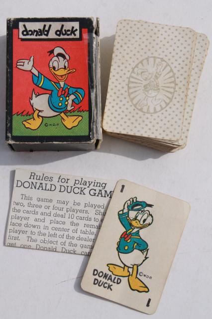 photo of 1940s vintage playing cards, mini card games w/ Donald Duck, Animal Rummy, Snap etc. #16