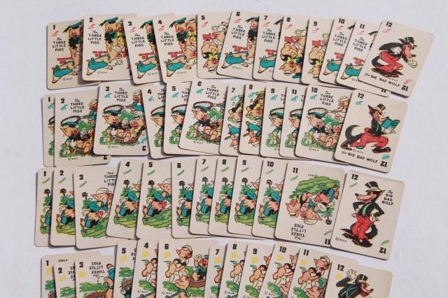 photo of 1940s vintage playing cards, mini card games w/ Donald Duck, Animal Rummy, Snap etc. #19