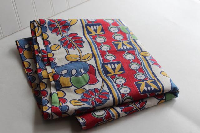 photo of 1940s vintage print cotton fabric, fiesta bright colors, old Mexico style! #3