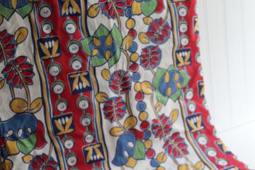 catalog photo of 1940s vintage print cotton fabric, fiesta bright colors, old Mexico style!