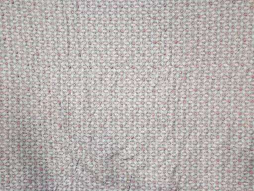 photo of 1940s vintage puffy wool comforter, pink and grey floral print cotton duvet #2