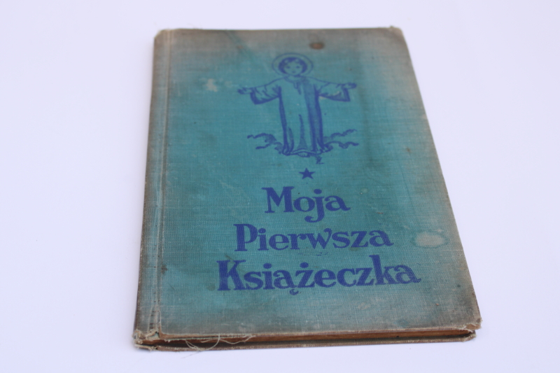 photo of 1940s vintage schoolbook, Polish language first reader beginning early reading book  #1