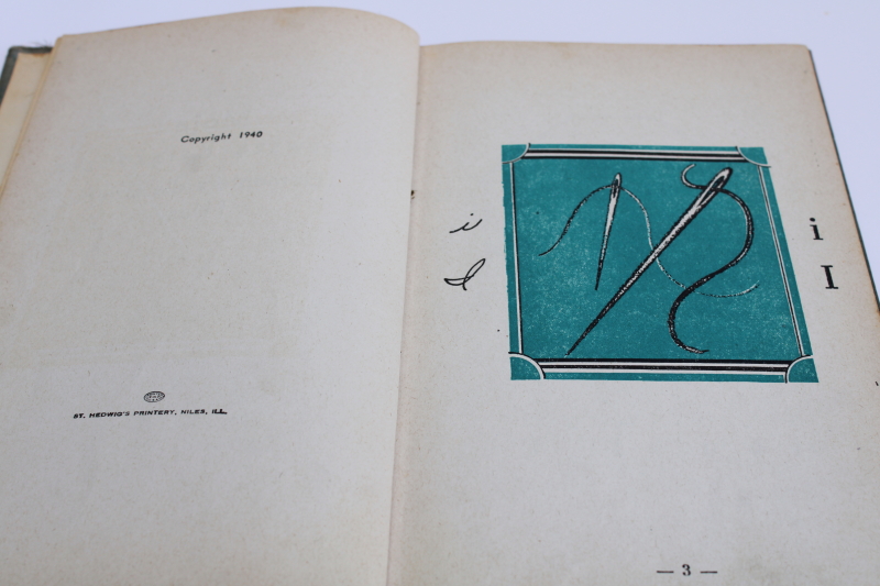 photo of 1940s vintage schoolbook, Polish language first reader beginning early reading book #3