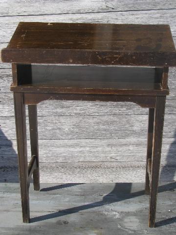 photo of 1940s vintage slant top library table, dictionary or reference book stand #2