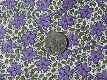 catalog photo of 1940s-50s vintage cotton print fabric, tiny lavender purple flowers