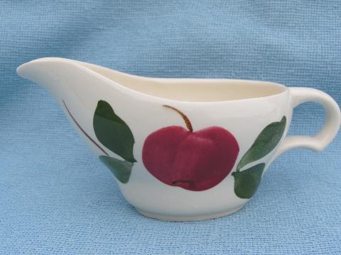 photo of 1940s-50s vintage hand-painted apple pitcher, Blue Ridge or Stetson #1