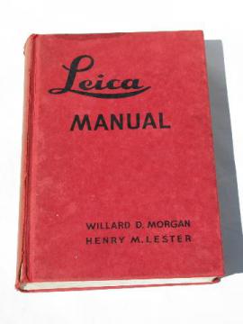 catalog photo of 1944 Leica camera photography manual w/ illustrations of vintage photo equipment