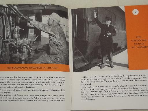 photo of 1945 Railroads at the Work trains & train engines booklet, steampunk vintage photos #4