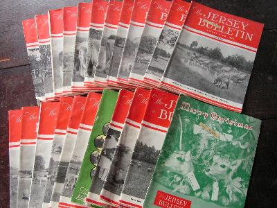 photo of 1945 jersey bulletins, dairy cattle cows pedigrees, ads #1