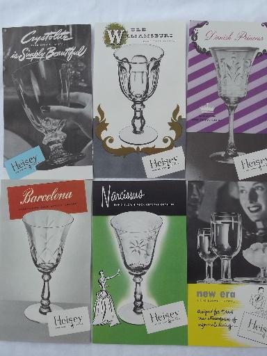 photo of 1947 catalog leaflets, vintage Heisey elegant glass crystal patterns #4