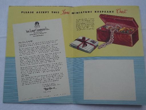 photo of 1948 color Lane furniture advertising leaflet, cedar hope chest styles #3