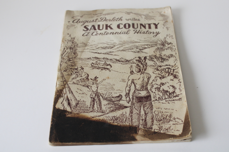 photo of 1948 vintage book Sauk County Wisconsin history settlement, family genealogy local businesses  #1