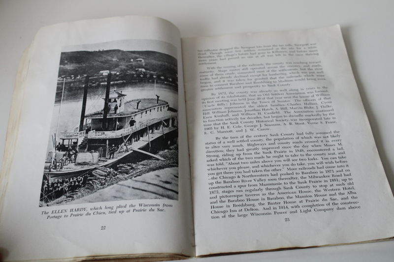 photo of 1948 vintage book Sauk County Wisconsin history settlement, family genealogy local businesses #4