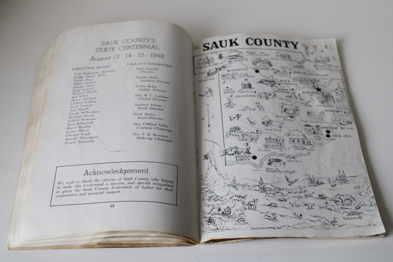 photo of 1948 vintage book Sauk County Wisconsin history settlement, family genealogy local businesses #5