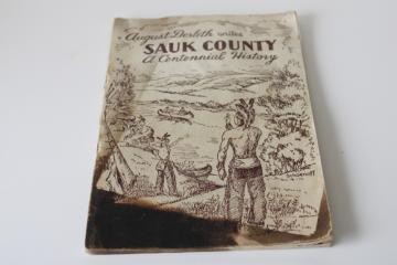 catalog photo of 1948 vintage book Sauk County Wisconsin history settlement, family genealogy local businesses 