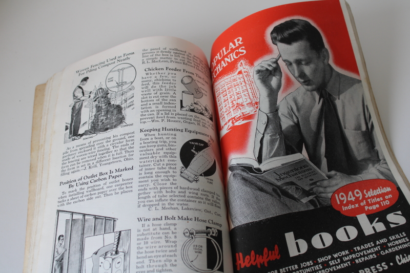 photo of 1949 Popular Mechanics Home Kinks hacks & projects, tools, building 50s style cover art  #4