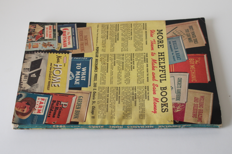 photo of 1949 Popular Mechanics Home Kinks hacks & projects, tools, building 50s style cover art  #6