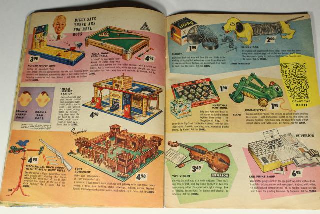 photo of 1950s Christmas toy wish book catalog,       Billy & Ruth top 1956 toys games trucks etc #5