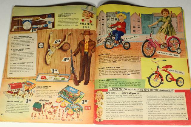 photo of 1950s Christmas toy wish book catalog,       Billy & Ruth top 1956 toys games trucks etc #6