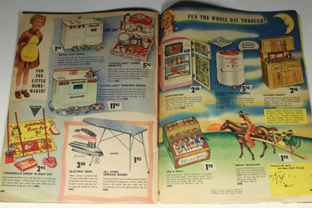 photo of 1950s Christmas toy wish book catalog,       Billy & Ruth top 1956 toys games trucks etc #7