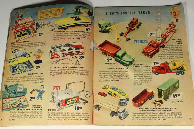 photo of 1950s Christmas toy wish book catalog,       Billy & Ruth top 1956 toys games trucks etc #9