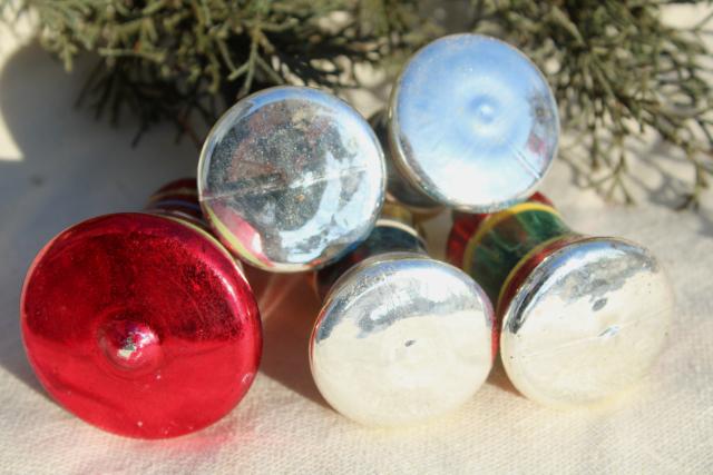 photo of 1950s Christmas tree ornaments, painted glass bells Shiny Brite vintage #6