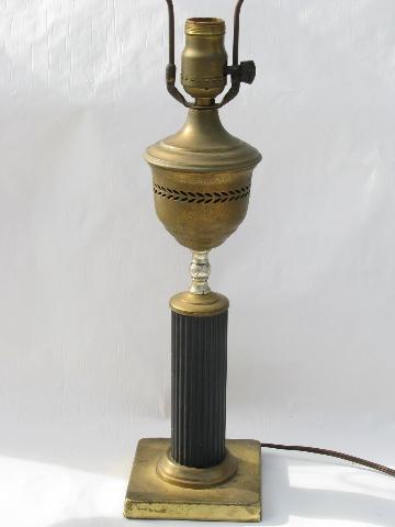 photo of 1950s mid-century vintage brass desk & library table lamps #2