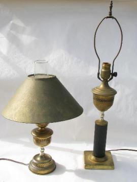 catalog photo of 1950s mid-century vintage brass desk & library table lamps