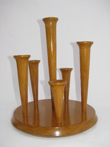 photo of 1950's modern, vintage mahogany candle spiral #1