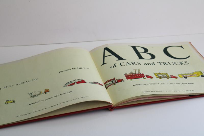 photo of 1950s picture book ABC vintage cars & trucks illustrations Ninon / Anne Alexander #2