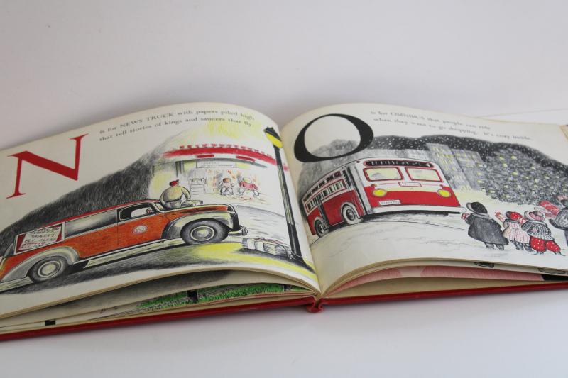 photo of 1950s picture book ABC vintage cars & trucks illustrations Ninon / Anne Alexander #5