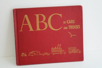 catalog photo of 1950s picture book ABC vintage cars & trucks illustrations Ninon / Anne Alexander