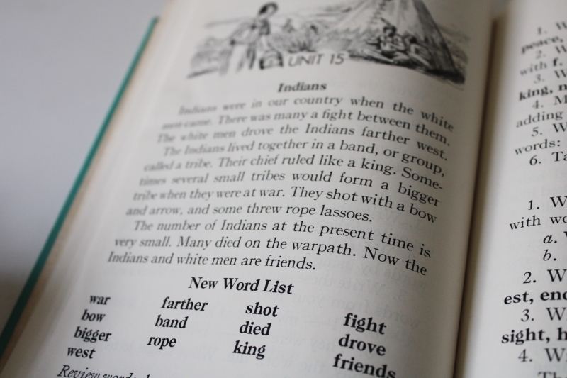 photo of 1950s vintage 3rd grade reading book, vocabulary reader New Learning Words school book  #5