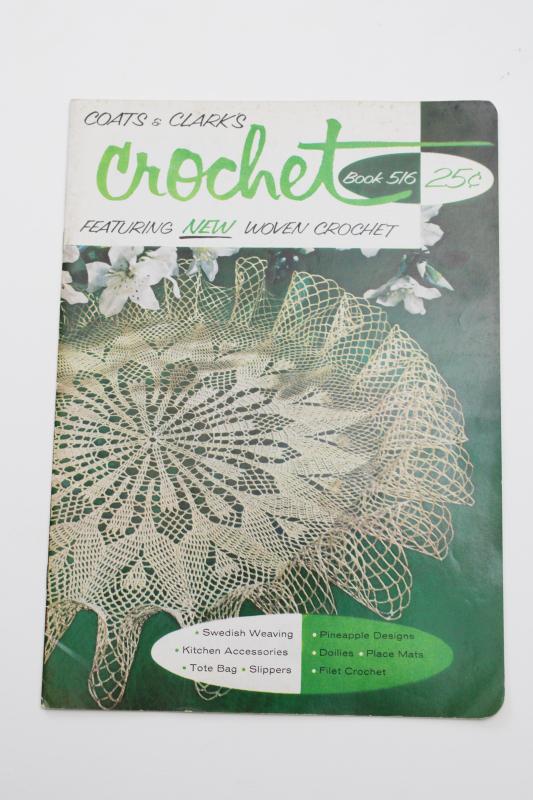 photo of 1950s vintage Coats & Clark crochet booklet, doilies & lace patterns etc #1