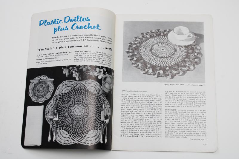 photo of 1950s vintage Coats & Clark crochet booklet, doilies & lace patterns etc #2