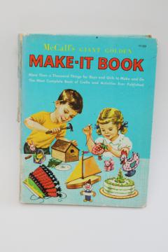 catalog photo of 1950s vintage Giant Golden Book, McCalls Make It Book crafts, party projects for children