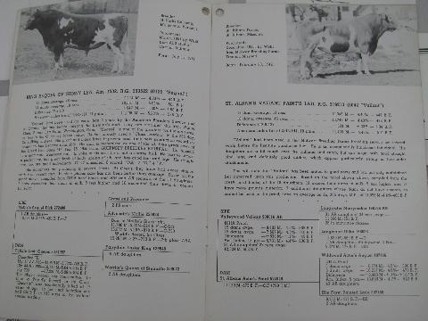 photo of 1950s vintage Guernsey sire pedigree catalogs, early AI breeding bulls, ABS #3