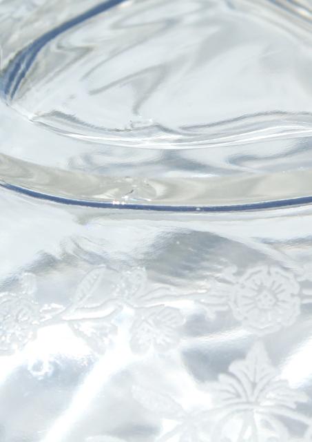 photo of 1950s vintage Heisey orchid etched glass, divided dressing bowl & relish dish #15