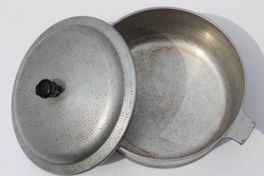photo of 1950s vintage Kinney flavor seal aluminum cookware, dutch oven 4 qt pot w/ lid #4