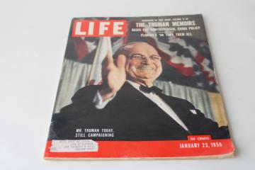 1950s vintage Life magazine complete w/ ads, January 23 1956 Harry Truman 