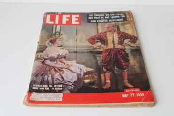 catalog photo of 1950s vintage Life magazine complete w/ ads, May 28 1956, spies, King & I, American car sales slow 